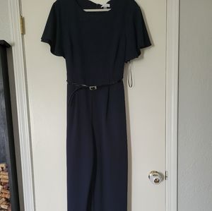 Calvin Klein Navy Blue Jumpsuit, size 14, flutter sleeve